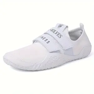 Women's Slip-on Fitness Shoes With Strap, Breathable Fabric, Durable Sole For Weightlifting, Running, Yoga, Indoor Dance Training Sneakers, Gym Footwear, Athletic Sports Shoes