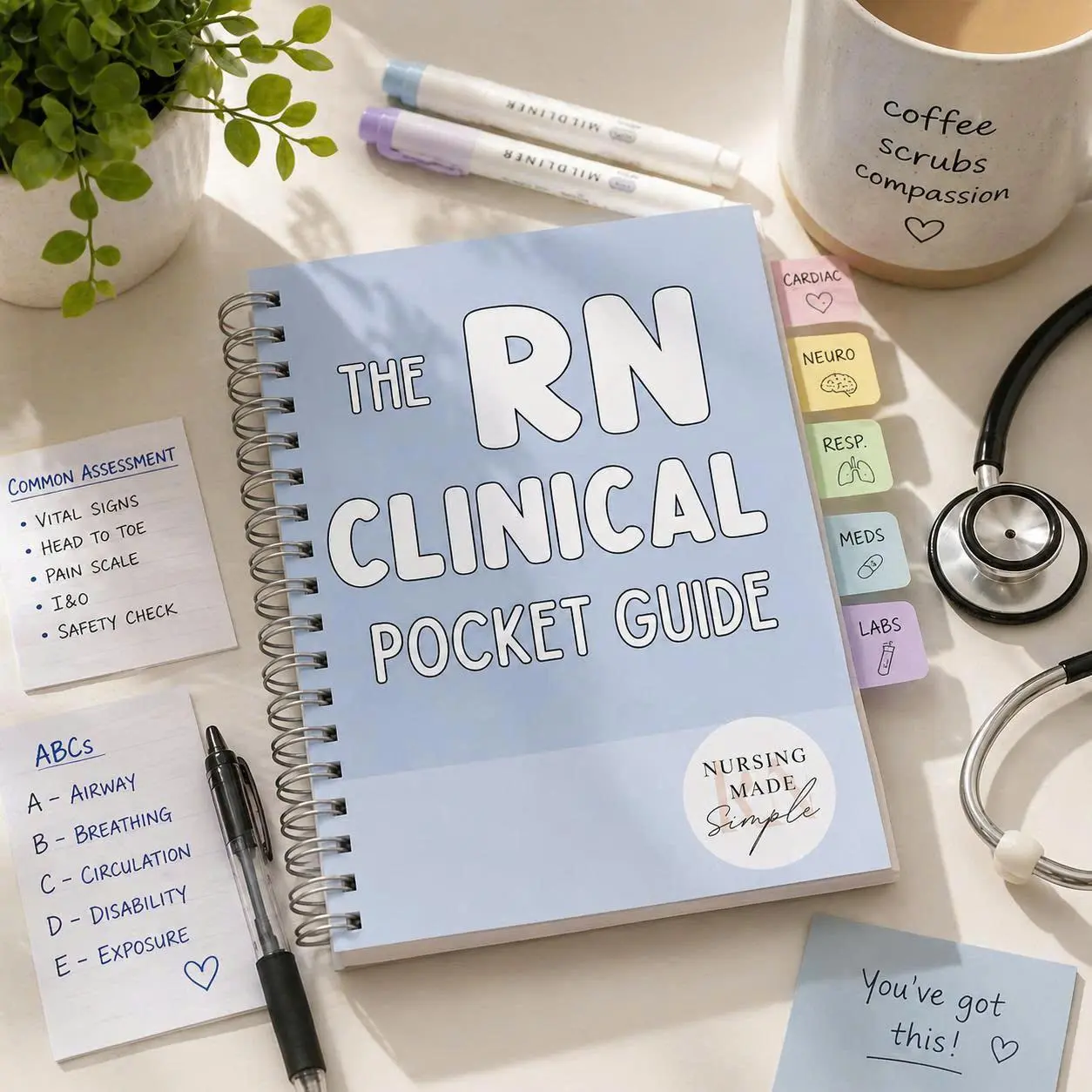 Medical Assistant Personal Organiser - Office Stationery Study Companion with Simple Reference Notes for Students