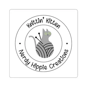 Crafty NHC Knittin Kitten Stickers, Yarn Lovers, Custom Laptop Stickers, Crafting Decor, Gift for Knitters, Gift for Crocheters