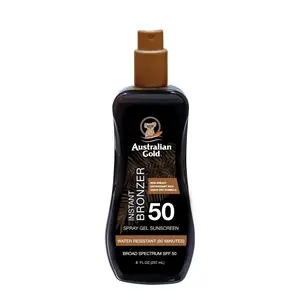 Australian Gold Spray Gel Sunscreen SPF 50 with Instant Bronzer 8oz 8oz