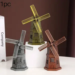 European Vintage Windmill Ornament, Bookshelf Decor, Living Room Cabinet Decoration, Small Craft Item, Elegant Home Accent