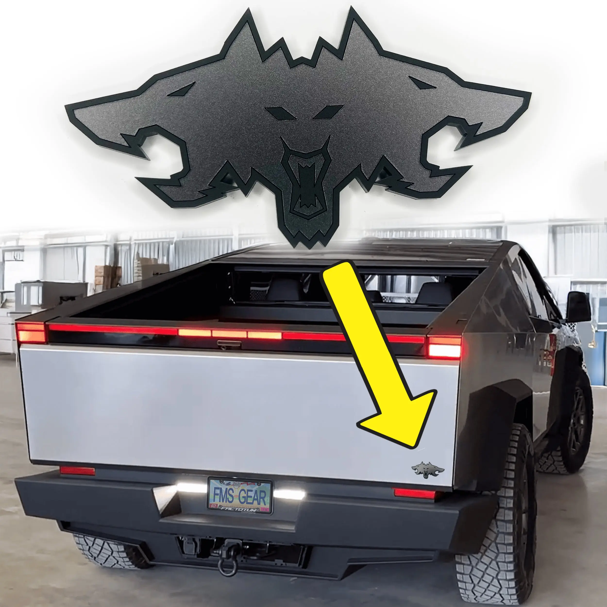 CYBERBEAST Emblem Badge fits Tesla Cybertruck
