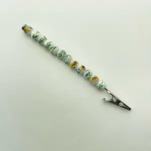 Sunflower 6 Inch  Clip - Functional Design with Gold or Silver Spacers for Safety & Style, Includes Vibrant Sunflower Beads