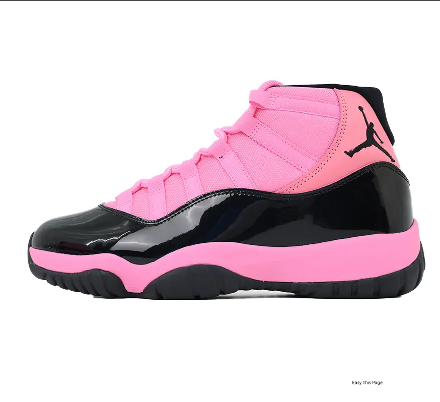 Unisex Black Pink Color Block High Top Retro Basketball Sneakers Gloss Patent Leather Street Shoes, Cushioned Midsole Fashion Casual Walking Trainers For Men Women Daily Streetwear