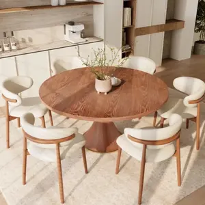 5/7 Pieces Solid Wood Alpharetta Farmhouse Round Pedestal