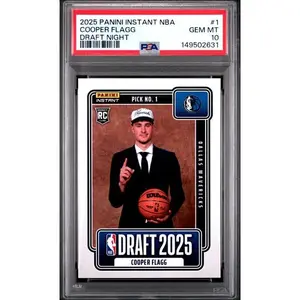 Cooper Flagg Mavericks 2025 Panini Instant Draft Night Rookie Card #1 PSA 10