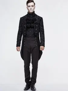 SALE Mens Black Tuxedo Jacket Long Coat Tux Wedding Groom Formal Victorian