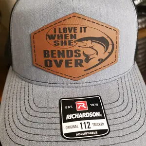 Richardson 112 laser engraved leather patch hats