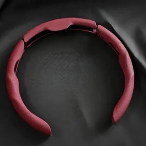 2026 High-end Napa Leather Pack of Three Car Steering Wheel Cover Fur Non-slip Durable Sweat-resistant Universal Alcantara Dashboard Wrap Breathable Anti-Slip