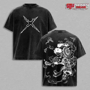 Lufy Pirate King Anime Graphic Tee Vintage Washed Oversized Shirt, 1 Piece Manga Streetwear Fashion Heavyweight Cotton Gift for Fans