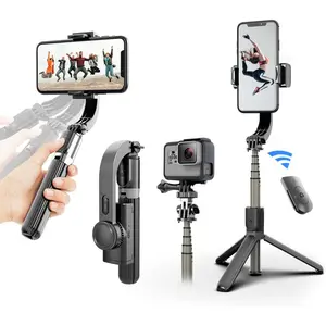 Gimbal Stabilizer for Smartphone ,with Retractable Selfie Stick and Tripod,1-Axis Multifunction Remote 360?Automatic Rotation, Auto  for /Android