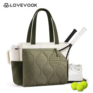 Sucipi Tennis Gym Bag for Women - Tennis Tote Bag Holds 2 Rackets with Shoe Compartment & Wet Pocket, Water-Resistant Duffel Bags fits up to 15.6" Laptop for Travel,Summervibes