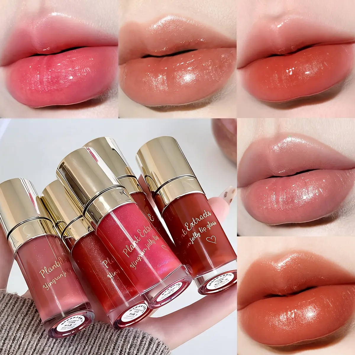 Juicy Shiny Lip Gloss Long Lasting Natural Makeup Waterproof No Stick Cup Buildable Peach Lipstick Easy To Apply Moisturize No Fading Lip Oil Cosmetic DealsForYouDays