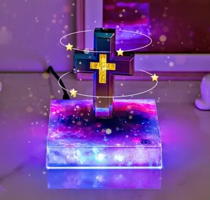 HCNT Magnetic Levitation Book Stand or Starry Sky Stand Levitating Cross Home Decor Creative Lighting Desktop Ornament Personal Creative Gift