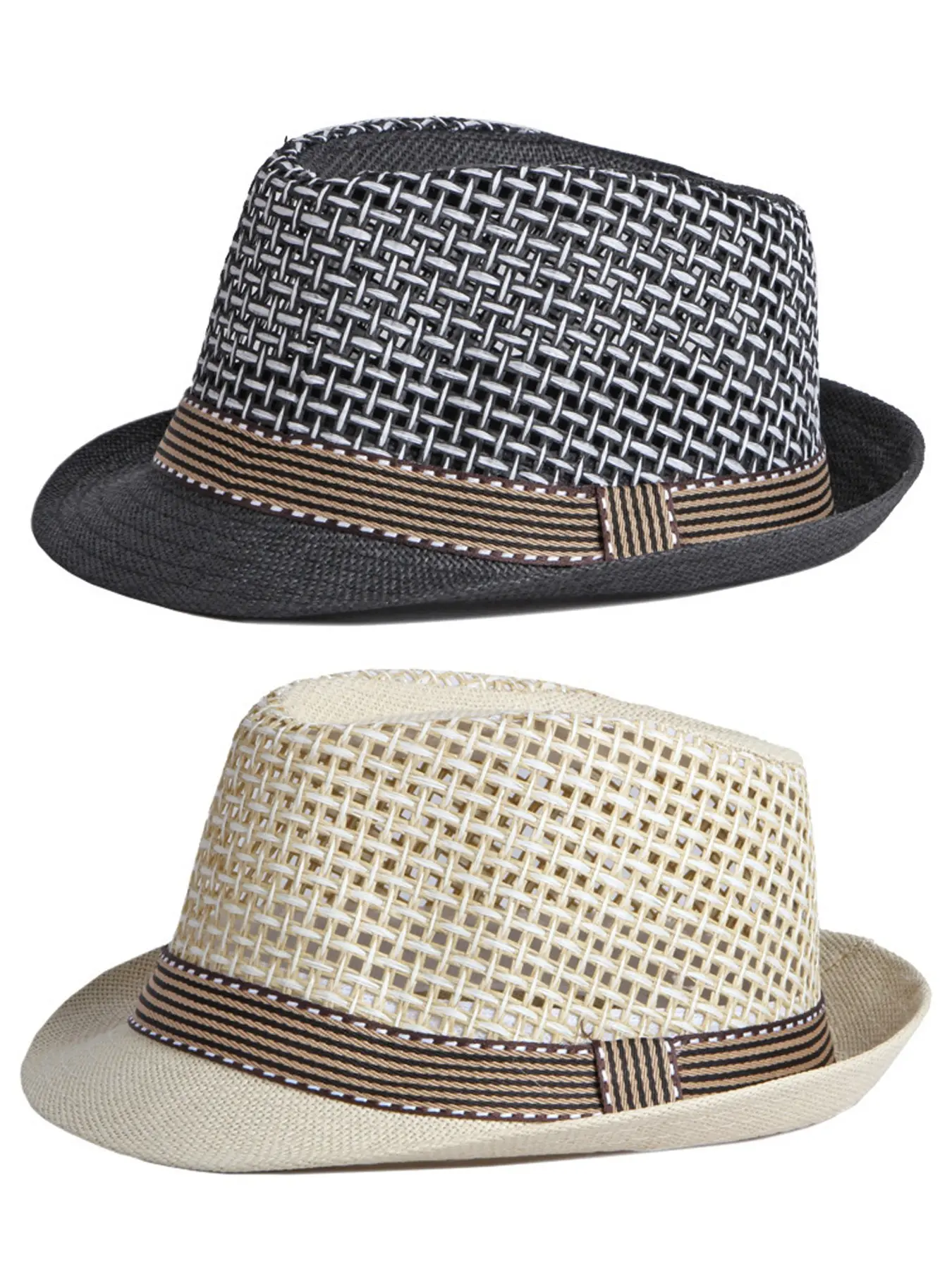 2Pack The Hat Depot Light Weight Classic Soft Cool Mesh Crushable Fedora Summer Hat