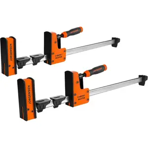 24-Inch Parallel Bar Clamp, Heavy-Duty Cabinet Master Clamp for Woodworking Glue-Up, 2200 lbs Force, Quick Release, Spreader Function, 2-Pack