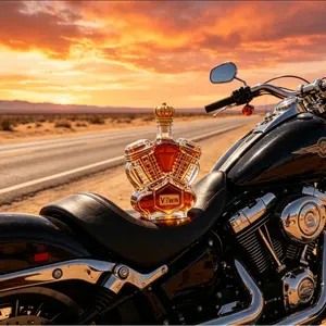 2026 New Arrival V-Twin Engine Glass Liquor Bottle, Creative Motorcycle Engine Design, Bar Art Ornament, Non-Lead Crystal Glass
