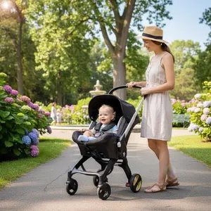 (No base)Baby Stroller,Baby Stroller with a Bag, Foldable Newborn Stroller, High Quality & Multifunctional Baby Stroller, Equipped with Five Point Seat Belt and A Chest Clip, Foldable & Small Stroller, Lightweight Travel Stroller For Babies Adjustable