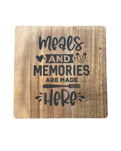 Wood Square Serving Board 8x8in (20.3x20.3cm) - Rustic Charcuterie & Cheese Tra