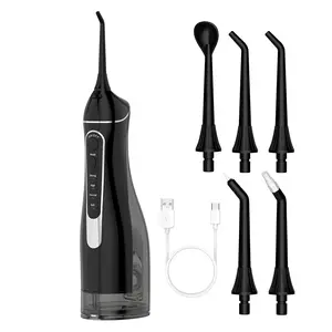 ARTBLEPRO Water Flosser for Teeth Cleaning Cordless Portable Dental Pick 4 Modes Rechargeable Oral Irrigator with 5 Nozzles 300ML IPX7 Waterproof Electric Flossers for Braces Travel Home Use White Whitening