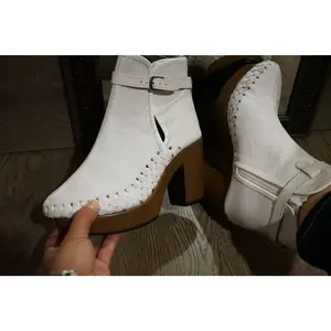 Leather Bootie White