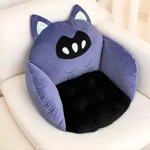 Kawaii Cat One-Piece Seat Cushion & Lumbar Support  Non-Slip Back Support for Desk Chair | Soft Plush Gaming & Office Essential