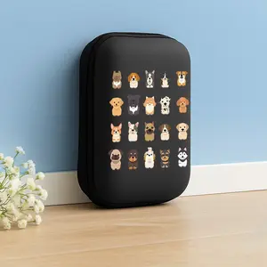 Cute Dog Head Pattern Eva Hard Case Storage Box, Office & Travel Essential, Durable Portable Accessories Organizer, Durable Lightweight Organizer