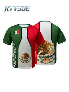 KTYSDE Mexico Flag T-Shirt for Men Women, Mexican Eagle Emblem Patriotic Shirt, Casual Short Sleeve Graphic Tee for Soccer Game National Day