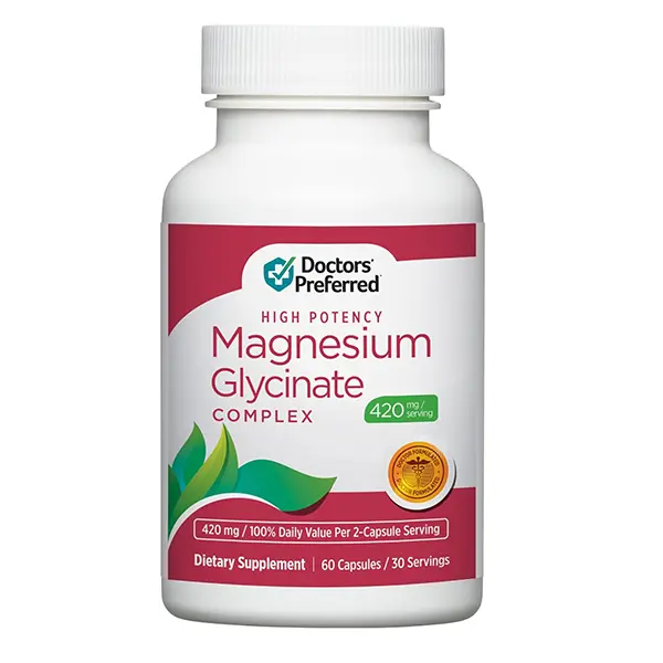 High Potency Magnesium Glycinate Complex, Doctor-Developed Formula with 420mg per Serving for Heart Health, Mood & Muscle Support, 30-Day Supply