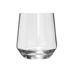 212 MAIN 12oz Stylish Tritan Plastic Stemless Wine Glassware, Lexington Design, 4-Pack Kitchen Drinkware Set, Four Pack