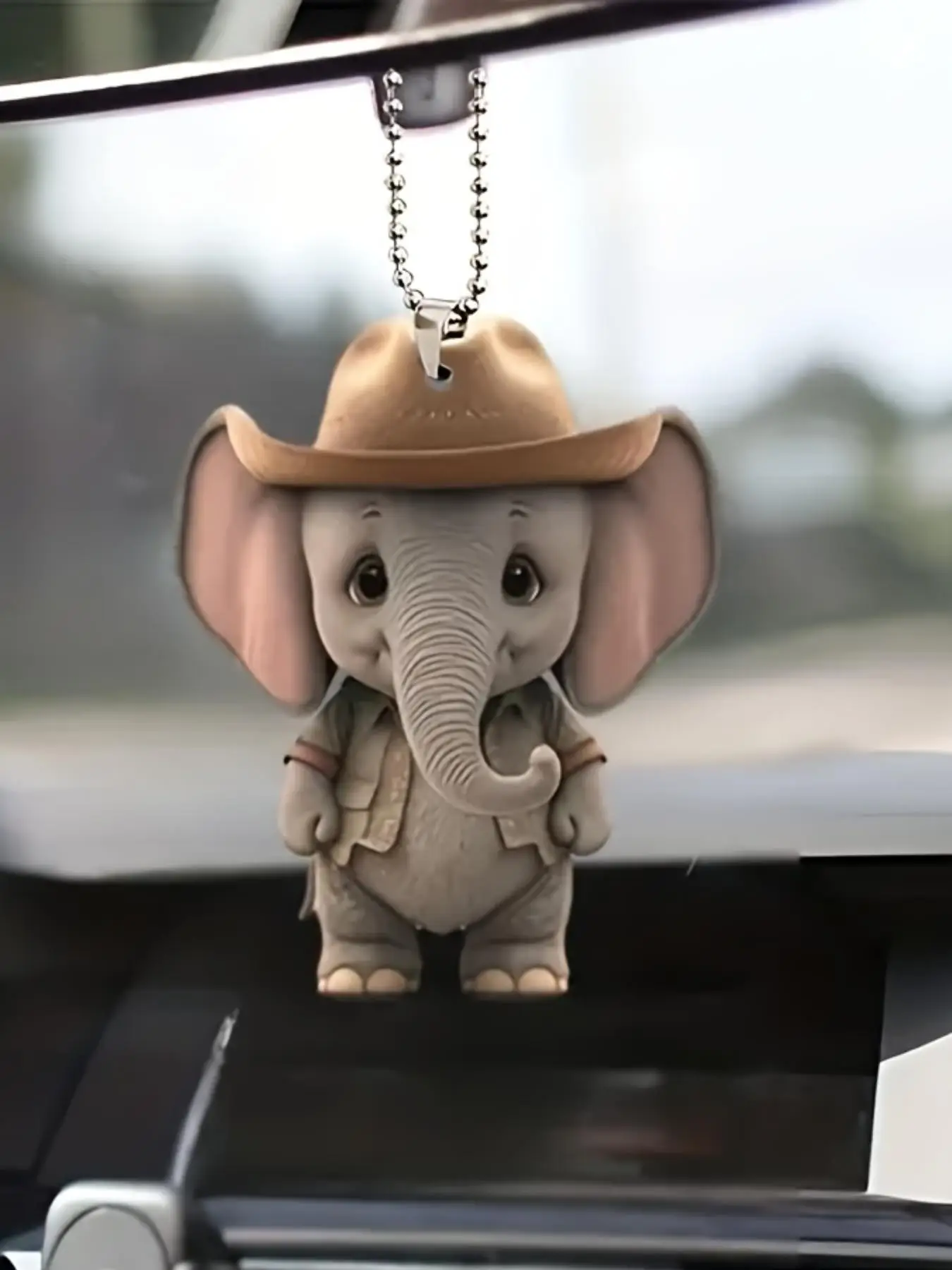 Cute Elephant Design Car Backpack Bag Acrylic Keychain, Cartoon Elephant Animal Shaped Bag Decoration, Gift for Men & Women Couple, Valentine's Day,