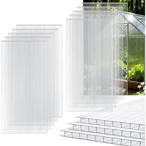 10 Pack Polycarbonate Greenhouse Panels, 4' x 2' x 0.16'' -Wall Polycarbonate Sheets,  Weather Clear Roof Panels Greenhouse Replacement Panels
