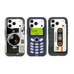 Retro Camera Phone Case, Vintage Y2K iPhone Cover, Old School Cassette Tape & Classic Nokia Style Protective Case for iPhone 17 16 15 14 13 12 11 Series, Cool Nostalgic Aesthetic Gift for Him & Her