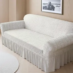Printed Couch & Skirted Sofa Cover - Elastic Soft, Machine Washable, Easy to Install & Care, All-Season Home Decor Essential