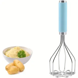 1pc Potato Masher, Professional Stainless Steel Potato Masher Kitchen Tools for Mashing Avocado, Mashed Potatoes, Beans, Vegetables