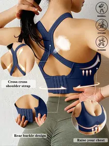 Women's Wireless Sports Bra, Backless Design, Medium Support, Full Coverage, Breathable Fabric, All Seasons Fitness Essential