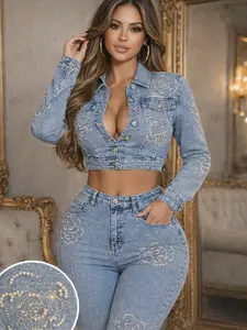 Iced Rose Denim Jacket