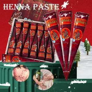 Henna Tattoo Kit (12 Cones,25g Each)- Natural, Fresh, Vibrant Color LongLasting Henna bulk Tattoo Cone Set Bag of henna powder for skin OrganicHenna Cone for Beginners