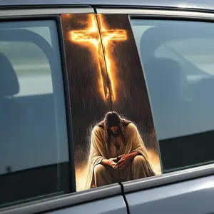 Jesus Car B-Pillar Sticker - Easy Apply Versatile Design for Various Car Models - Enhances Vehicle Appearance with Distinctive Religious Element