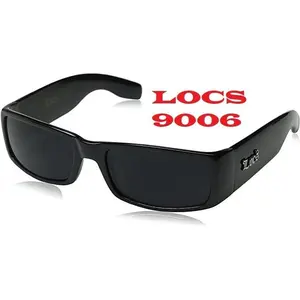 AUTHENTIC NEW LOCS 9006 Rectangular OG Gangster Cholo BLACK Sunglasses Maddogger Does not apply