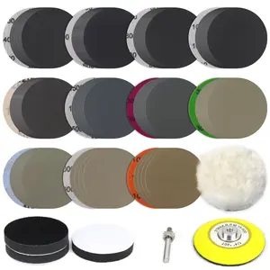 150 count 3 Inch Sanding Discs Silicon Carbide 400-10000 Grits Wet/Dry Hook and Loop Sandpaper for Drill  Rotary Tools with 1/4 in Backing Pad,  Pad and 3 count Soft  Pads