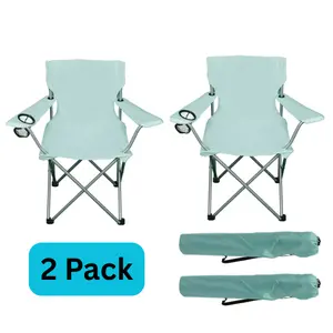 Basic Quad Folding Camp Chair with Cup Holder, Aqua Adult Basic Quad Folding Camp Chair with Cup Holder, Aqua Adult
