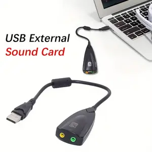 USB External Sound Card Adapter 7.1 3.5mm for Headphone Microphone Speaker Compatible with Windows Laptop PC