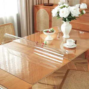OstepDecor Clear Table Cover Protector 36 x 60 Inch, 1.5mm Thick Plastic Table Cover, Dining Table Protector Pad, Waterproof & Easy Cleaning PVC Desk Mat for Dresser, Coffee & Kitchen Wooden Tabletop