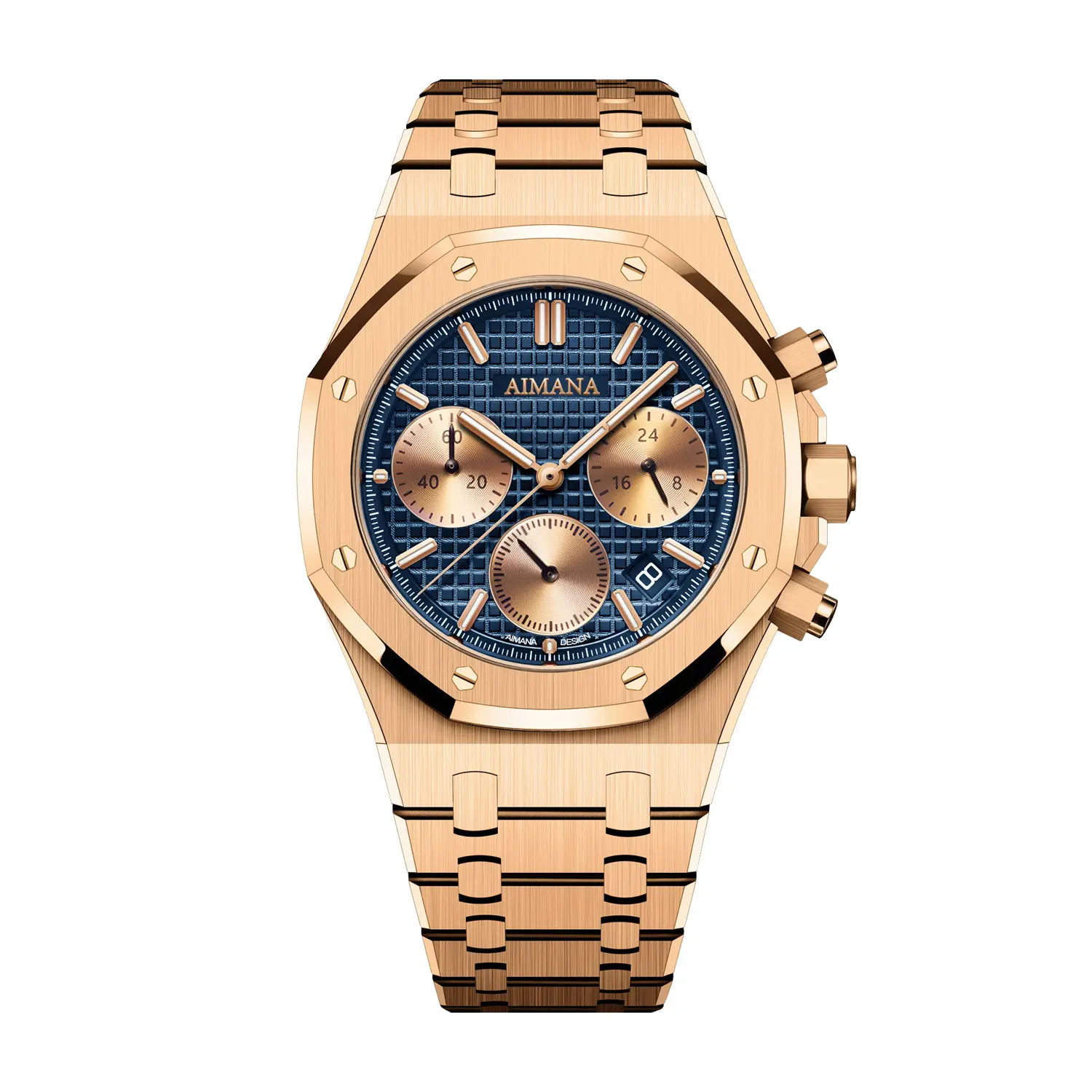 Men’s steel band dress wristwatch with date display and detailed bezel for formal wear - AMN8617+YY