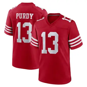 San Francisco Purdy 13 Scarlet/White Football Player Game Jerseys, Sports Stitched T-shirts Top for Men Women Youth Boys Girls