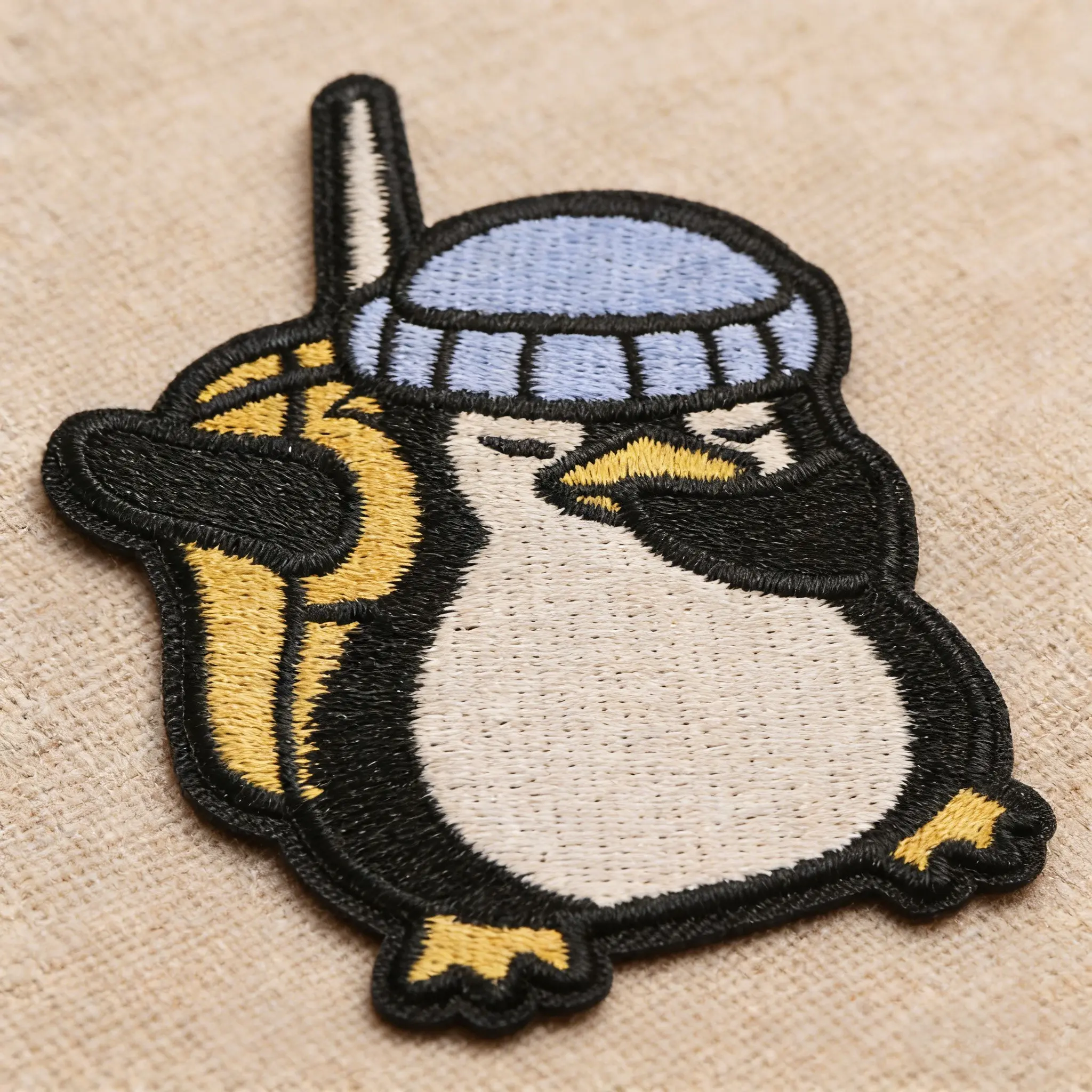 Penguin Tactical Embroidered Patch, Back Adhesive Iron-On, Suitable for Clothes Jackets Hats Accessories, 1 Piece