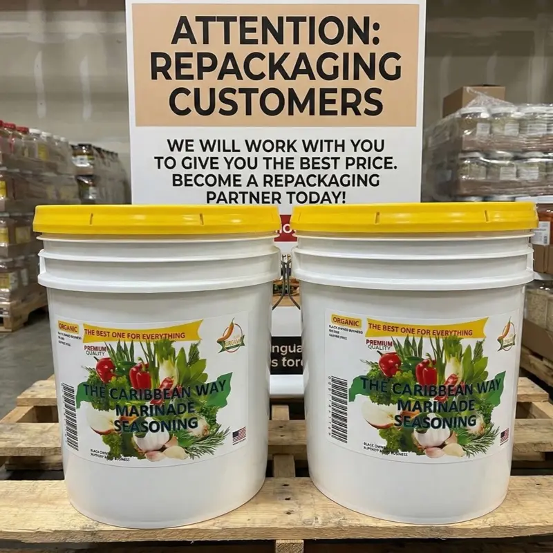The Caribbean Way Marinaded Seasoning vendor or reseller options 5 gallons