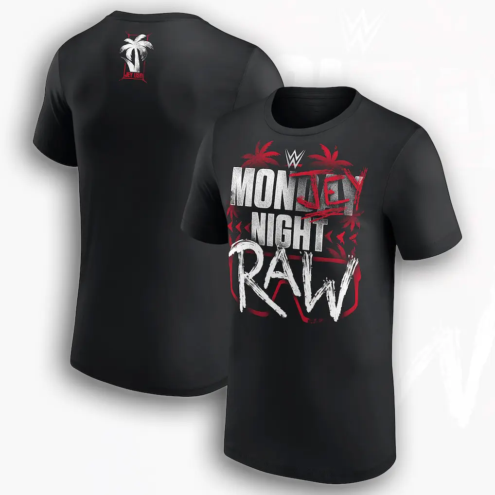 Jey Uso Mon-Jey Night RAW T-Shirt, Main Event Yeet Wrestling Graphic, Monday Night Fanwear, Bloodline Superstar Style, Men's Black Tee