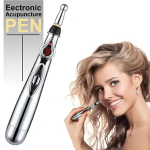 Electric Pulse Massage Pen, 9 Adjustable Intensity Levels Massage Pen with Replaceable Massage Head, Professional Massage Tool for Women & Men，Shipping without batteries, It may cause an electric shock sensation. Please purchase with caution.